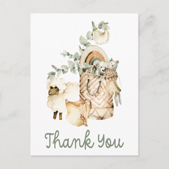Niedlich Boho Baby Showgeschenk Vielen Dank Postkarte (Vorderseite)