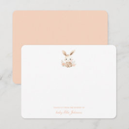 Niedlich Boho Bunny Rabbit Baby Girl vielen Dank Dankeskarte