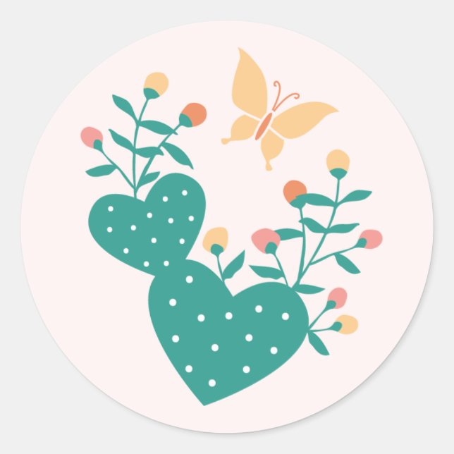 Niedlich Boho Cactus Sticker (Vorderseite)