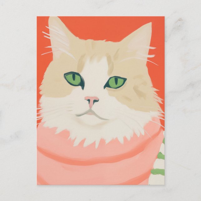Niedlich Boho Cat Postkarte (Vorderseite)