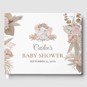 Niedlich Boho Floral Elephant Baby Showroom Gästeb Gästebuch