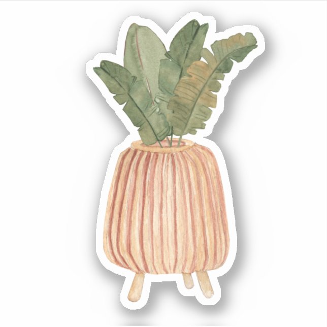 Niedlich Boho Floral Pastell Leaf Green Sticker (Vorderseite)