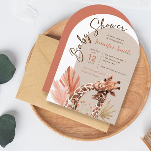 Niedlich Boho Giraffe Kinderdusche Einladung