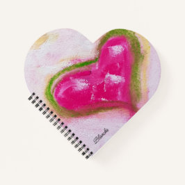 Niedlich Boho Hearts Chalk Handgemalt Notizbuch