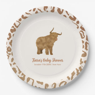 Niedlich Boho Holy Cow Western Babydusche Pappteller