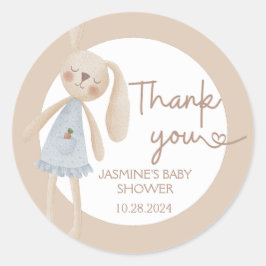 Niedlich Boho Oh Baby Bunny Danke Runder Aufkleber