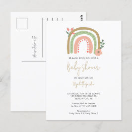 Niedlich Boho Rainbow Baby ShowBlume Erde Tones Postkarte
