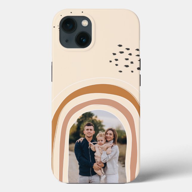 Niedlich Boho Rainbow Custom Ihr Foto iPhone Case (Rückseite)