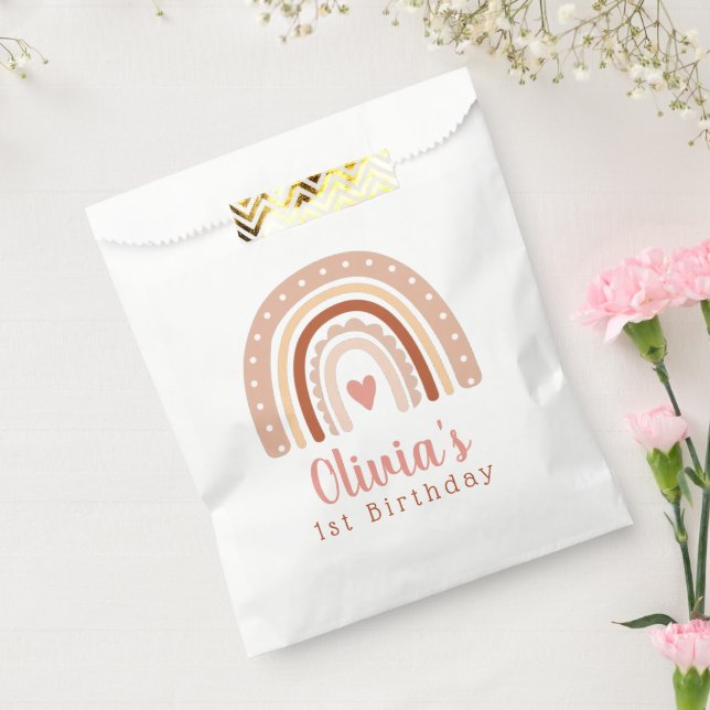 Niedlich Boho Rainbow Girls zum ersten Geburtstag Geschenktütchen (Versiegelt)