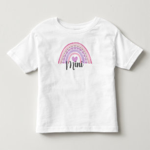 Niedlich Boho Rainbow-Mini-Script-Matching Kleinkind T-shirt