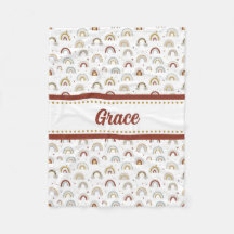 Niedlich Boho Rainbow Pattern Kids Fleece Blanket