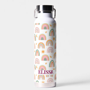 Niedlich Boho Rainbow Pattername Personalisiert Trinkflasche