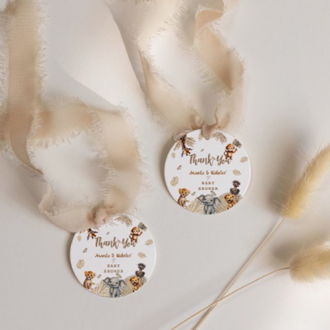 Niedlich Boho Safari Animals Kinderdusche Danke Geschenkanhänger (Von Creator hochgeladen)