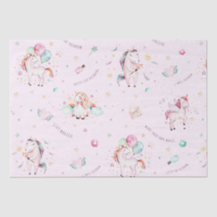 Niedlich Boho Unicorns Blumenpinke Babydusche Seidenpapier
