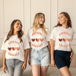 Niedlich Boho Valentinstag Hearts T-Shirt