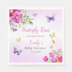 Niedlich Boho Wasserfarbe Blumenschmetterling Baby Serviette