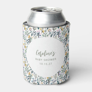 Niedlich Boho Wasserfarbe Wildblume Kinderdusche i Dosenkühler