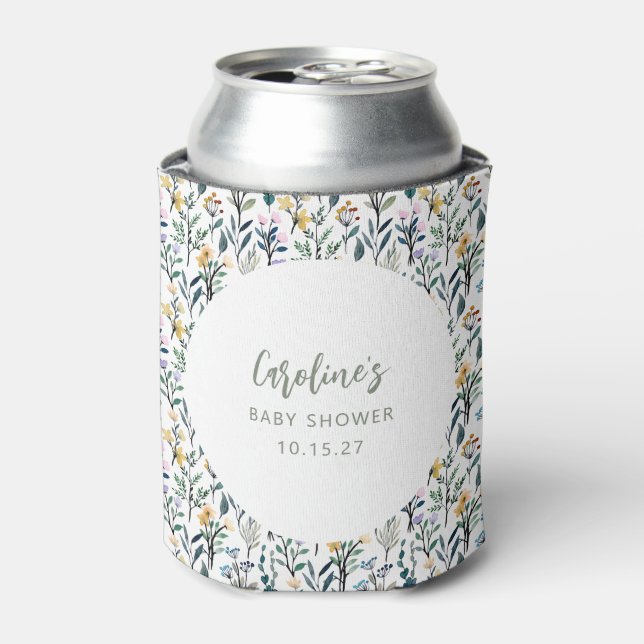 Niedlich Boho Wasserfarbe Wildblume Kinderdusche i Dosenkühler (Kanne Vorderseite)