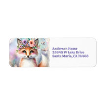 Niedlich Boho Watercolor Woodland Fox Geburtstagsp