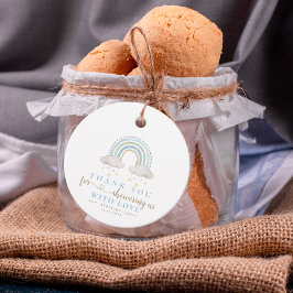 Niedlich Boho Whimsical Rainbow Boy Baby Dusche Geschenkanhänger