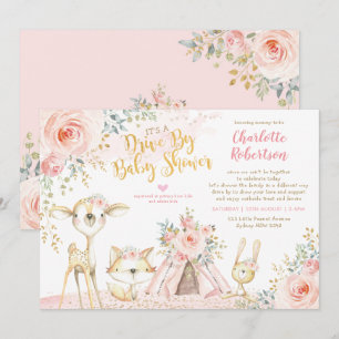 Niedlich Boho Woodland Drive by Girl Babydusche Einladung