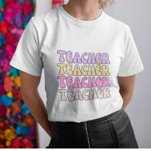 Niedlich Bold Groovy Teacher T-Shirt