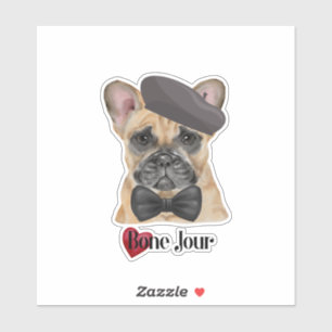 Niedlich Bone Jour French Bulldog Aufkleber