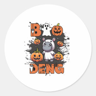 Niedlich BOO DENG Mein Moo Thang Halloween-Kostümk Runder Aufkleber