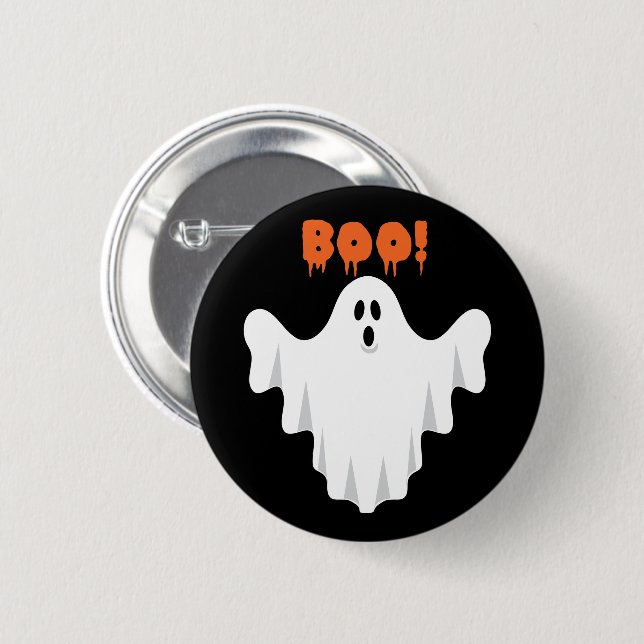 Niedlich Boo Ghost Kids Halloween-Party Gefallen Button (Vorne & Hinten)