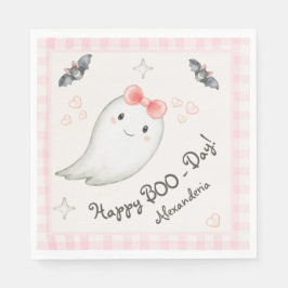 Niedlich Boo Ghost Pink Geburtstagsparty Girl Serviette