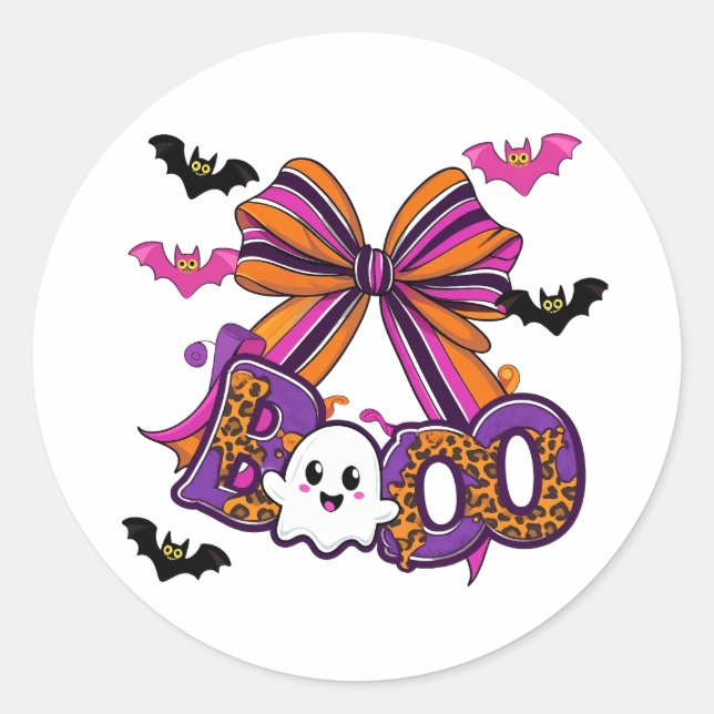 Niedlich Boo Ghost Runder Aufkleber (Vorderseite)