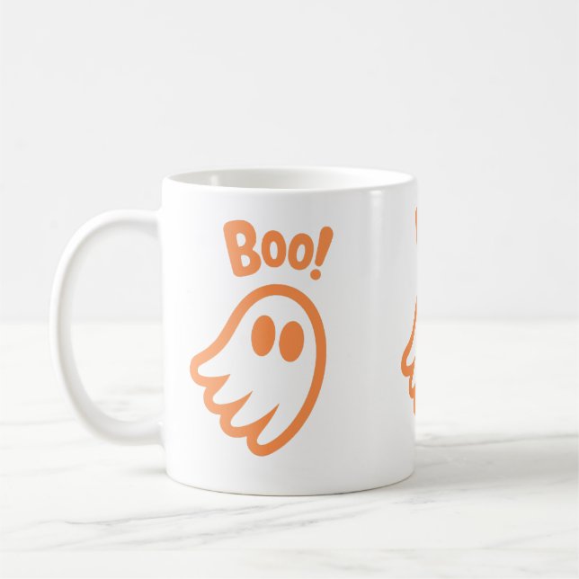 Niedlich Boo! - Halloween Design Kaffeetasse (Links)