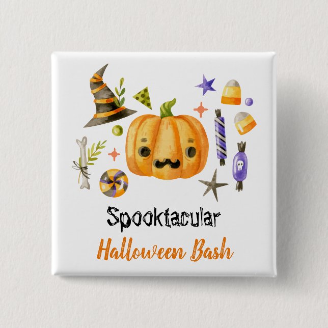 Niedlich Boo Pumpkin Spooktacular Halloween Bash P Button (Vorderseite)