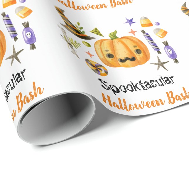 Niedlich Boo Pumpkin Spooktacular Halloween Bash P Geschenkpapier (Rolleneckpunkt)