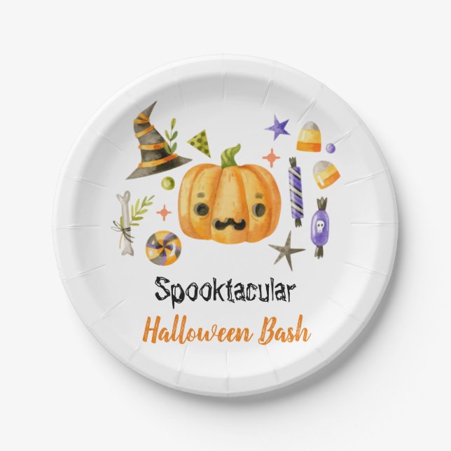 Niedlich Boo Pumpkin Spooktacular Halloween Bash P Pappteller (Vorderseite)