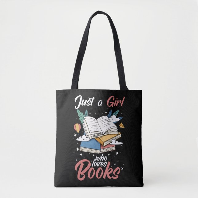 Niedlich Book Lover Bookworm Future Librarian Girl Tasche (Vorderseite)