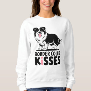 Niedlich Border Collie Kisses Cartoon Welpe Dog Lo Sweatshirt