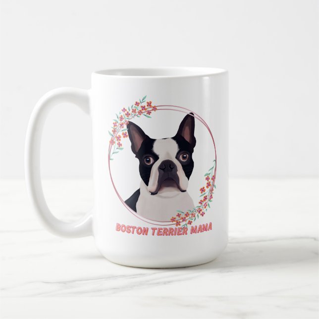 Niedlich Boston Terrier - Boston Terrier Mama Kaffeetasse (Links)