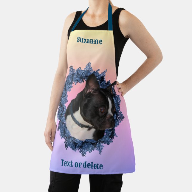 Niedlich Boston Terrier Dog Personalisiert Schürze (InSitu)
