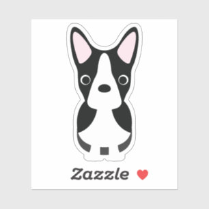 Niedlich Boston Terrier Doppy Puppy Pup Kiss Cut V Aufkleber