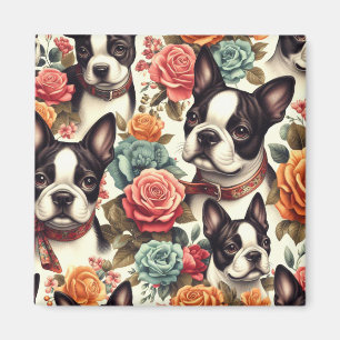 Niedlich Boston Terrier Illustration Magnet