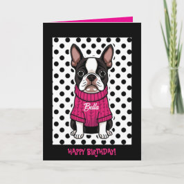 Niedlich Boston Terrier Personalisiert geflogen Ge Karte