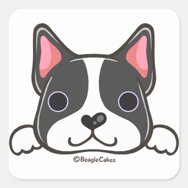 Niedlich Boston Terrier Sticker (Vorderseite)