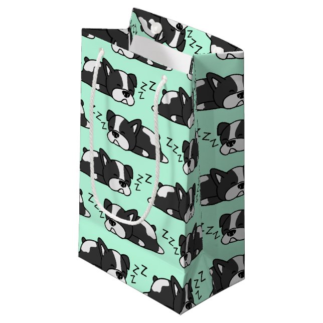 Niedlich Boston Terrier ZZZ Hund Liebhaber von Ges Kleine Geschenktüte (Vorderseite Schrägansicht)
