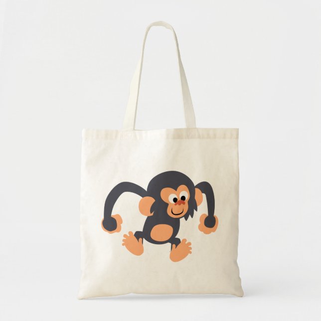 Niedlich Bouncy Cartoon Chimpanzee Bag Tragetasche (Vorne)