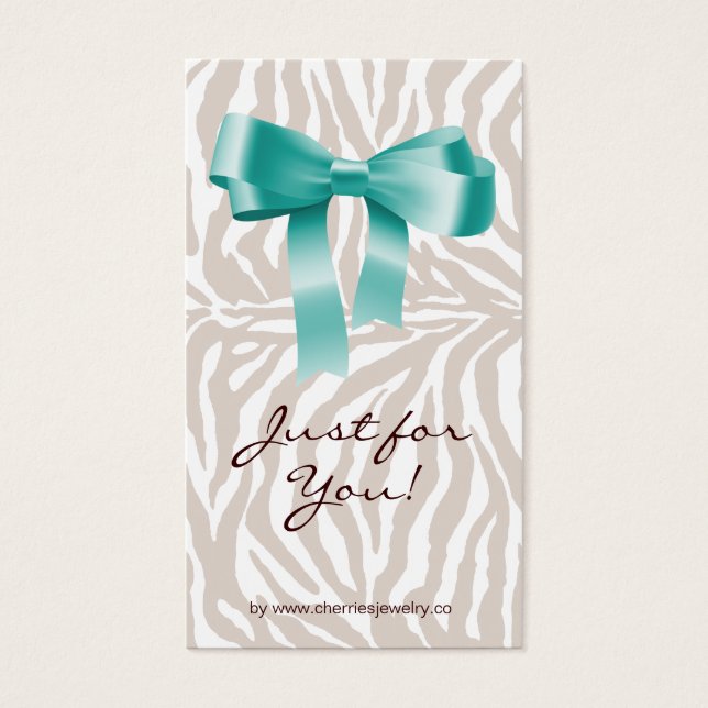 Niedlich Bow Earring Display Card Zebra (Vorderseite)