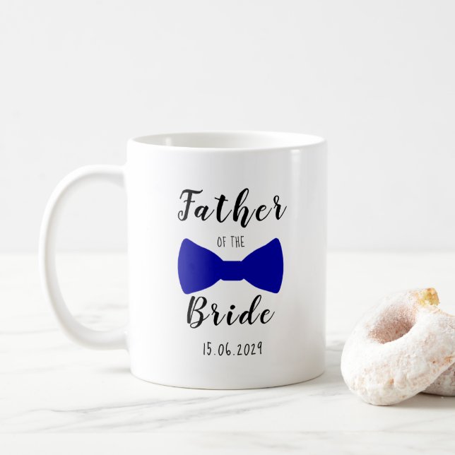 Niedlich Bow Krawatte Vater der Braut Personalisie Kaffeetasse (Mit Donut)