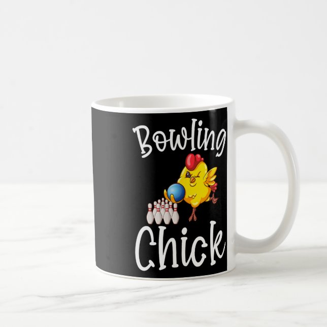 Niedlich Bowling Chick Funny Bowler Bowl Game Enth Kaffeetasse (Rechts)