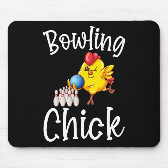 Niedlich Bowling Chick Funny Bowler Bowl Game Enth Mousepad (Vorne)