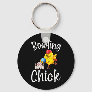 Niedlich Bowling Chick Funny Bowler Bowl Game Enth Schlüsselanhänger